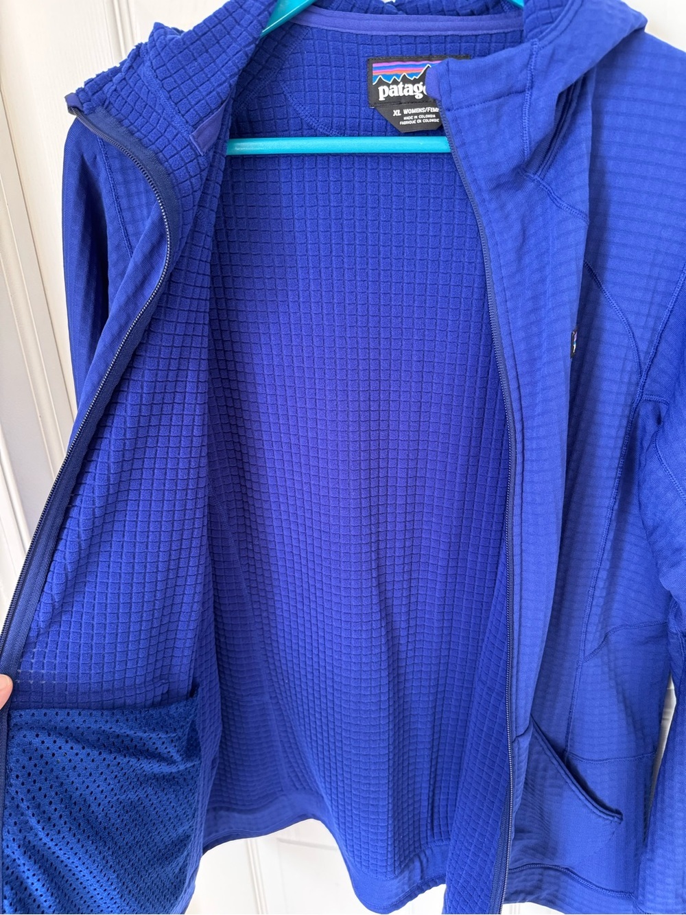 Women’s Patagonia R1 Air Full Zip Hoody Size XL Like New Cobalt Blue - Picture 3 of 10